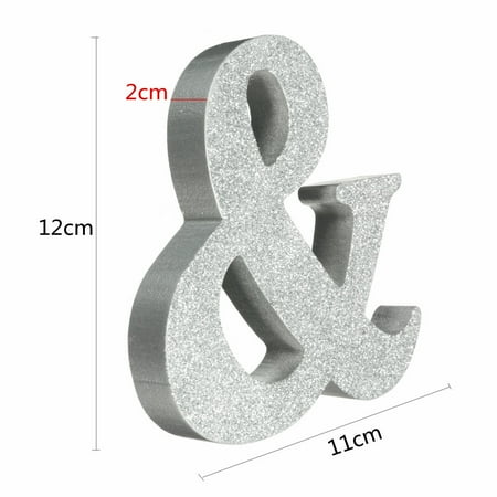 Large Wooden Mr Mrs Silver Shining Standing Letters Plaque Sign