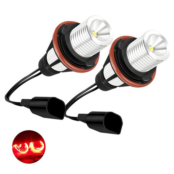 BUYISI 2 Pcs Ampoules de Feux Marqueur à Yeux d'Ange à DEL pour Bmw E39 E53 Bleu Blanc Rouge Jaune 10*5*5cm 6312694048 63126916097 63126929309 Rouge
