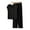 A Black, variant on Paiwinds V-Neck Pajama Set for Women - Short Sleeve Solid Color Top & Loose Pants, Cotton Blend Breathable Home Sleepwear
