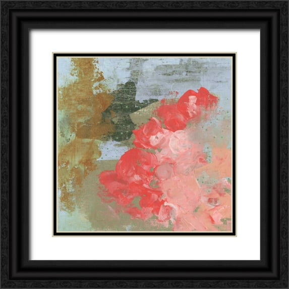 Ogren, Sarah 12x12 Black Ornate Wood Framed with Double Matting Museum Art Print Titled - Pink Roses I