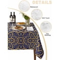 thumbnail image 2 of Vintage Mediterranean Table Cloth, Waterproof Tablecloth for Rectangle Tables, Retro Morocco Abstract Art Brown Blue Reusable Washable Fabric Table Cover for Restaurant Kitchen Dining Tables 54"x108", 2 of 9