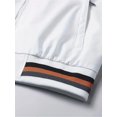 thumbnail image 3 of Stripe Edge Bomber Jacket, Men's Casual Stand Collar Zip Up Jacket For Spring Summer Outdoor, 3 of 5
