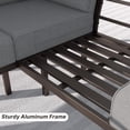 thumbnail image 4 of Gotland 5 Piece Aluminum Patio Furniture Set,Modern Metal Outdoor Patio Furniture w/5.1'' Thick Cushion and Rectangular Coffee Table,Patio Conversation Sets for Porch,Deck,Gray, 4 of 5