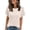 G-Apricot, variant on SOMER Women's Ruffle V-Neck Peplum Style Blouse Flowy Swiss Dot Top with Lace Trim, Dressy Casual Short Sleeve for Work