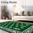 thumbnail image 2 of ODIKA 4'x6' Machine Washable Non-Slip Area Rug, Holiday Ornament Medallion with Traditional Festive High Traffic Rug with Pad, Green, 656103, 2 of 8