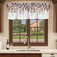 thumbnail image 6 of 2 Pack Valances for Window, Brown Eucalyptus Leaves Short Curtains for Kitchen Bedroom Living Room, Summer Botanical Watercolor Leaf Rod Pocket Small Window Treatment Valance Drapes 42 x 18 Inch, 6 of 8