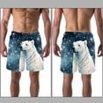 thumbnail image 3 of luoweisi Men's Beach Shorts Quick Dry Swim Trunks with Mesh Lining Galaxy Polar Bear XL, 3 of 5
