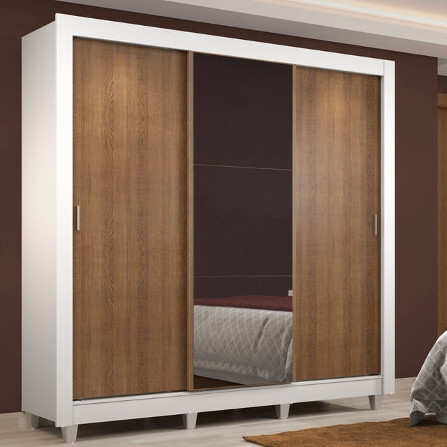 Ropero Closet Madesa Lyon 3 Puertas Con Espejo Con Pies B