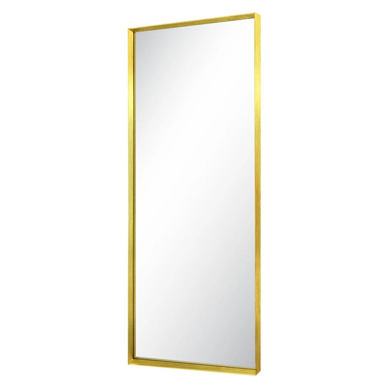 Easy4Home 21"x64" Rectangle Full Length Dressing Mirror Floor Standing Mirror Wall Mounted with Deep Frame,Gold