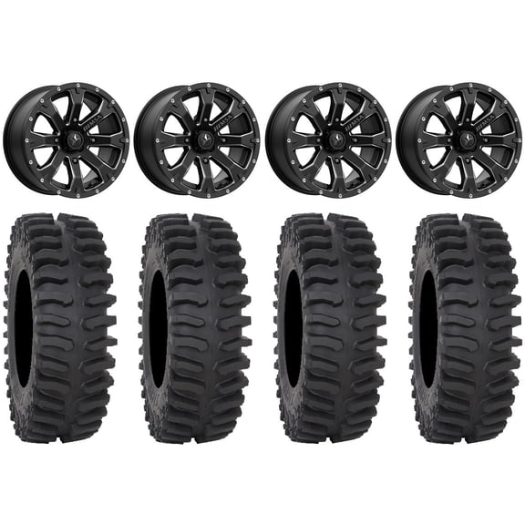 MSA Bounty 15" Wheels Black 30" XT400 Tires Kawasaki Mule Pro FXT