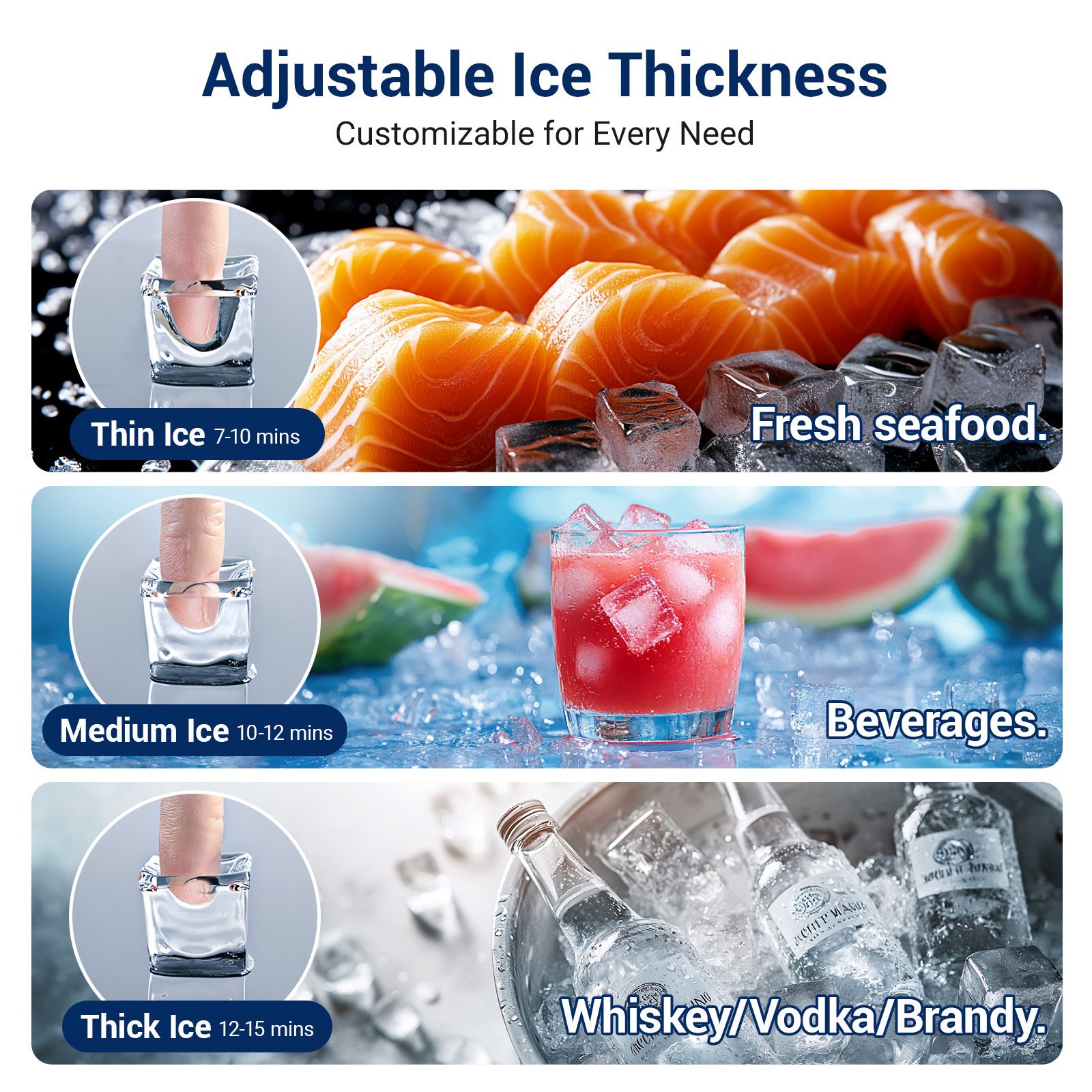 Joreek Commercial Ice Machine 650 Lbs/24H, 450Lbs Large Storage, Ice Ready in 8-15 Min, ETL Approval, Powerfull Compressor, Auto Cleaning, Stainless Steel ice Maker for Bar Cafe Restaurant