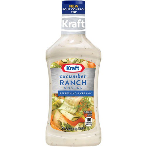 Kraft Salad Dressing Cucumber Ranch Dressing, 16 FL OZ (Pack of 6