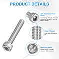 thumbnail image 2 of Uxcell 50-Pack M3 x 16mm Hex Socket Head Cap Screws Bolts, 304 Stainless Steel Machine Bolt Full Thread Precision Fasteners, 2 of 7