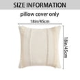 thumbnail image 6 of REGALWOVEN 2 Pcs Decorative Boho Throw Pillow Cover, Modern Textured Tufted Pillow Cover Striped for Couch Bed Sofa Beige 18" x 18", 6 of 6