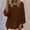 Brown, variant on Women's Round Neck 3/4 Dolman Sleeve Ribbed Top Loose Fit High-Low Hem Plus Size Casual Blouse Airy Daily Wear Camisa de Mujer