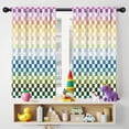 thumbnail image 5 of Blackout Kids Curtains,Colorful Gradient Checkerboard Checkered Pattern Childrens Insulated Curtains Set Of 2,Bedroom Essentials,Toddler Room Decor 42"x54", 5 of 5
