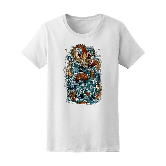Japanese Mythology Water Dragon T-Shirt Men -Image by Shutterstock, Male 4X-Large