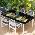 thumbnail image 2 of Black Christmas Tree Table Cloths for 5 Foot Rectangle Tables, Xmas Tree Winter Snowflake Patio Waterproof Elastic Fitted Tablecloths, Washable Rectangular Table Cover for Camping, 2 of 8