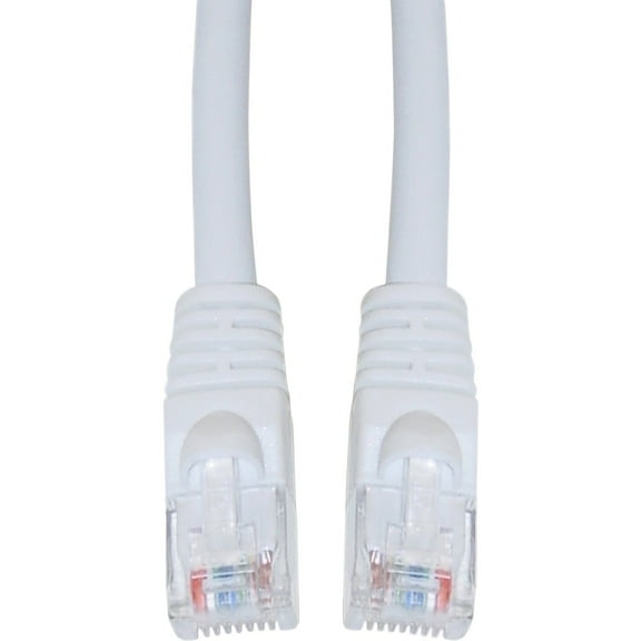 Cat6 Ethernet Cable, 24AWG, RJ45 Gold Plate Connector, ETL, 4 Pair Stranded Copper, Snagless Mold Boot Unshielded Twisted Pair (UTP) Internet Network Patch Cable, 1 Foot, White, CableWholesale
