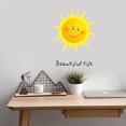 thumbnail image 1 of nipocaio Beautiful Life Smiling Sun Wall Sticker, Decorative Sticker Wall Decor For Bedroom Bathroom Kitchen Living Room Studio, 1 of 5