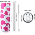 thumbnail image 2 of Cow Print Tumbler with Lid and Straw Stainless Steel Insulated Thermal Slim Cows Skinny Tumbler 20 oz Cow Print Cups Cute Coffee Cup with Lid and Straw Cow Print Mug for Women (Black and White), 2 of 6