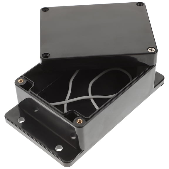 OUNONA Weatherproof Box for Outdoor Electronics Black ABS Sealed Design for Electrical Equipment 1Pcs