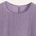 thumbnail image 3 of Camiseta de Mujer Camiseta de Manga Corta Impresión Casual Raglan Suelto de Lino Top Blusas, Cuello de la Tripulación, 3 of 5