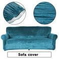thumbnail image 3 of HOTBEST Sofa Slipcovers Velvet 1/2/3 Seaters Elastic Stretch Sofa Cover Slipcover Protector Thick Non-Slip Sofa Couch Furniture Protector Plush Sofa Cover for Pets Kids, 3 of 10