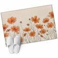 thumbnail image 2 of 2x3 Door Mat Rug, Orange Spring Floral Non-Skid Rubber Backing Large Rectangle Rugs - Living Room Bedroom Home Office, Summer Botanical Rustic Daisy Indoor Floor Mat Carpets Washable Rug, 2 of 9