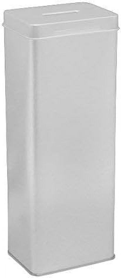 Tall High Metal Tin Charity Donation Box Tip Container Coin Collection Box Ticket Box 10" H x 3.6" W x 2.5" D with slot on removable cover5 Pack