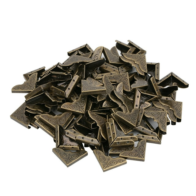 100 Uds caja Protector de esquina Retro cian bronce hierro DIY álbum libro borde cubierta accesorios protectores