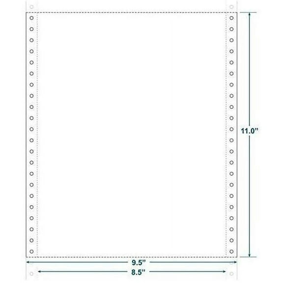 9-1/2 x 11 W x H Continuous 20# Computer Paper, Blank-microperf Carton of 2300 by The Business Form Supplies Shop