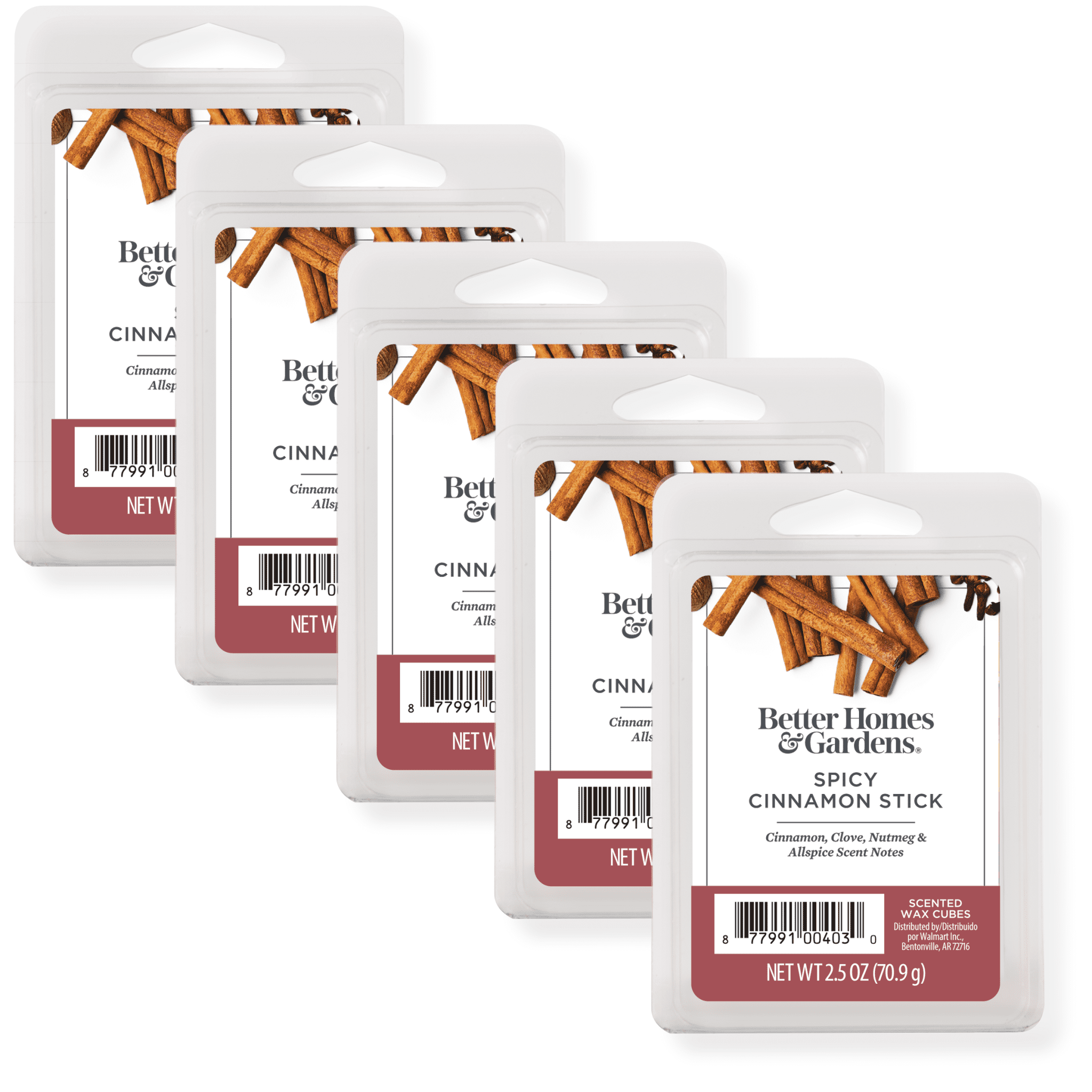 (3 pack) Spicy Cinnamon Stick Scented Wax Melts, Better Homes & Gardens, 2.5 oz (5-Pack)