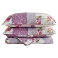 thumbnail image 3 of JML Quilt Set 3-Piece Queen Size, Soft Reversible 1 Quilt & 2 Shams Bedspread Coverlet Set,Light Purple Flowers, 3 of 7