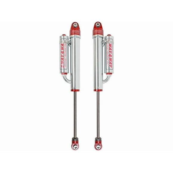 Fits 2009-2013 Ford F-150 Advanced FLOW Engineering Shock Absorber 302-0052-05 Sway-A-way; Hydraulic; 2 Inch Diameter; With Reservoir; Adjustable; Without Shock Boots; Silver and Red; Set of 2