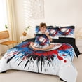 thumbnail image 3 of Erosebridal Baseball Sport Games 7-Piece Twin Bedding Sets,Watercolor Splatter Ink Bedding Comforter Set For Boys Teens,Reversible, 3 of 7