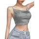 thumbnail image 3 of Txlixc Blusa de verano para mujeres, correas de espaguetis brillantes, negras cuello V de corte bajo para niñas Txlixc moda, 3 of 6