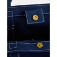 thumbnail image 4 of Free Assembly Women's Canvas Tote Handbag with Tote Charm, Navy Water, 4 of 4