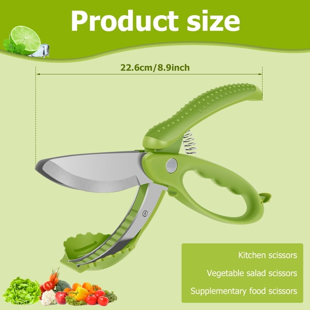 Salad Scissors with Double Blade Washable Salad Chopper Scissor