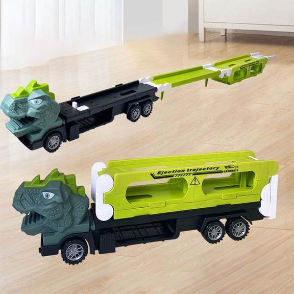 Gpaecead Dinosaur Toy Truck for Kids 3-5 with 3 Themed Cars, Toddlers Toy Car with 1 Player Race Track (5.5ft Foldable), Kids Easter Birthday Toys Vehicle (T-rex)