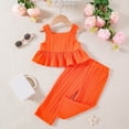 thumbnail image 2 of TOWED22 Toddler Baby Girl Summer Outfits Crochet Camisole Top and Linen Pants 2PC Kids Bohemian Beach Clothes for Girls(Orange,18-24 M), 2 of 8
