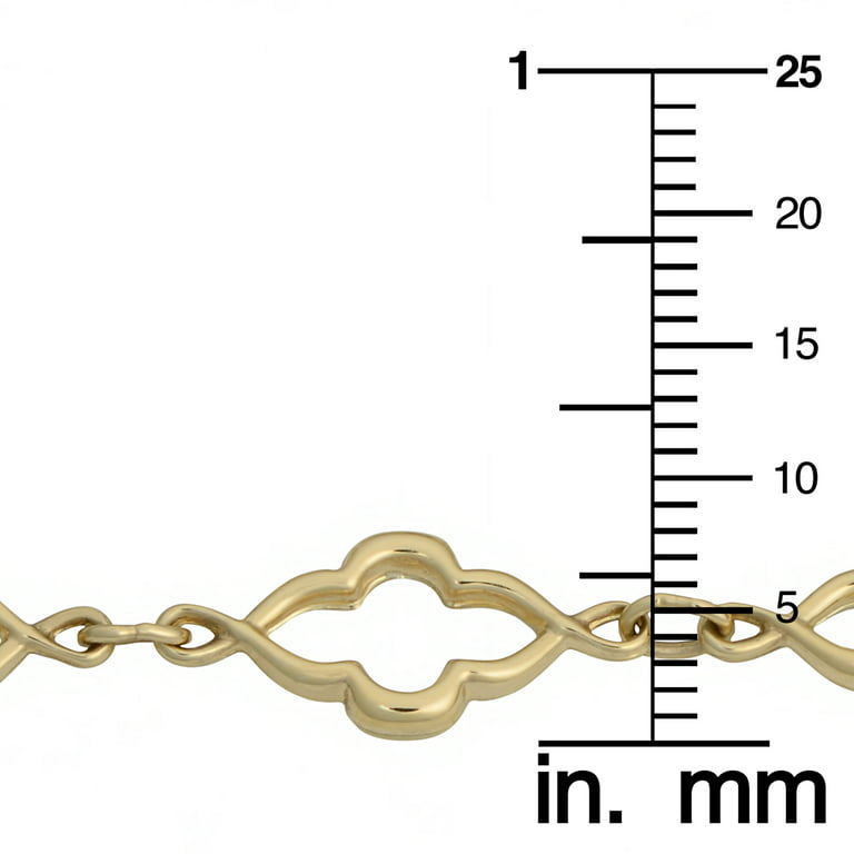 10k Yellow Gold Clover Link Bracelet (7.5 inch) - Walmart.com