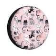 thumbnail image 1 of Fotbe Cat Funda de Llanta de Repuesto con Estampado, Engrosada, Ajuste Universal para Jeep, Remolque, RV, SUV, Camión-15 inch, 1 of 6