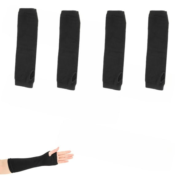 2 Pairs Arm Cast Cover, 11" Elastic Fingerless Arm Cast Removable Cast Covers Protector Arm Sleeve Washable Arm Wrist Elbow Cast Wound Scratcher Covers Sleeve for Arm Bath Shower, Black