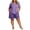Purple, variant on Pajamas Ndbuld Women's Plus Size Fashionable Solid Color Short Sleeved Shorts Pants Casual Home Suit Set Gray XXXXL