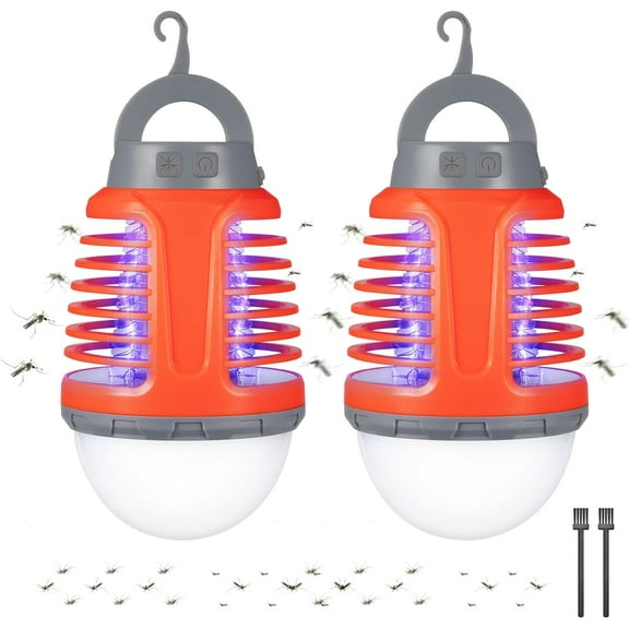 Onemayship Cordless Bug Zapper Orange USB Charging High Powered 3 in 1 Mosquito Zapper LED Camping Light Easy to Clean