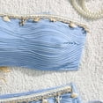 thumbnail image 5 of Xdegoge Bikini Sets for Women Bandeau High Waisted Two Piece Bathing Suits Crinkle Seashell Details Tummy Control Flattering Pool Party Swimming Suits, 5 of 8
