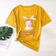 thumbnail image 2 of Camisas de Manga Corta para las Mujeres Moda Casual Impresión Cuello Redondo Suéter Tee Blusas, 2 of 4