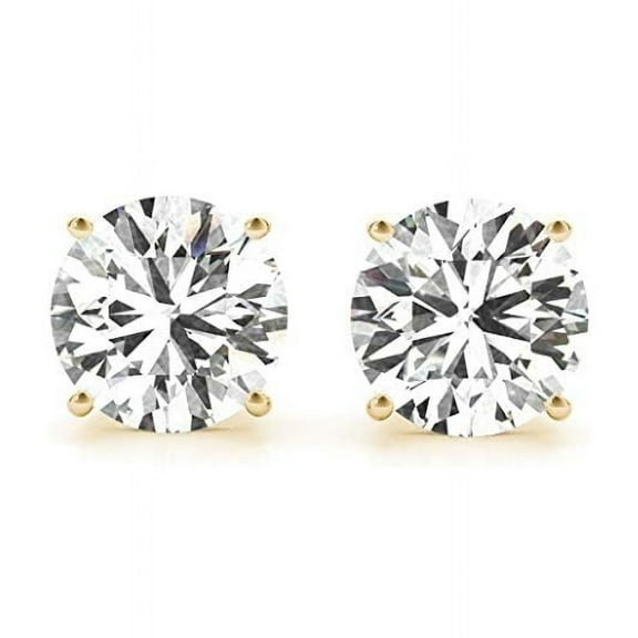 0.25 Carat - 6 Carat Lab Grown Diamond 14K White Gold Round-cut Diamond Stud Earring (F-G-H,VS2-SI1)
