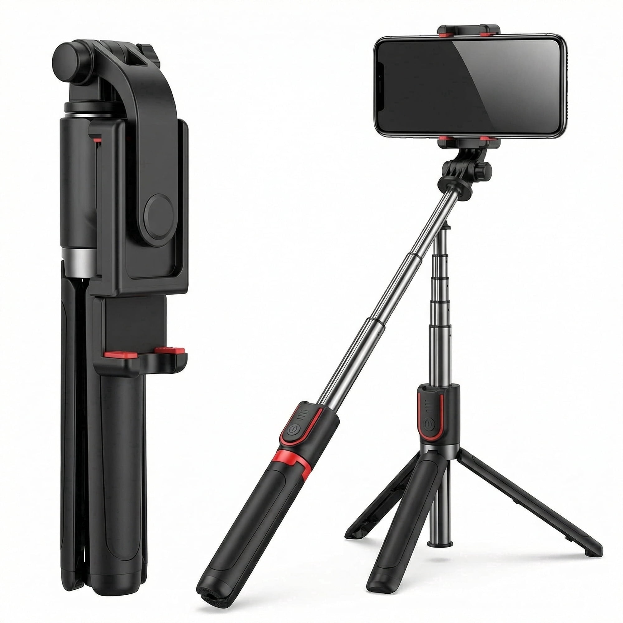 CYYI Selfie Stick Tripod, 67" Extendable Phone Stand with Wireless Remote and Detachable Holder for Cellphone - Portable for Travel
